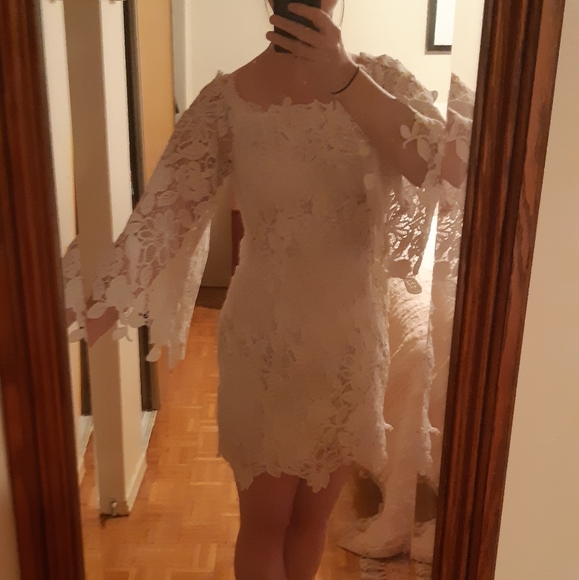 Free People white lace dress, sz 6 - Picture 5 of 8